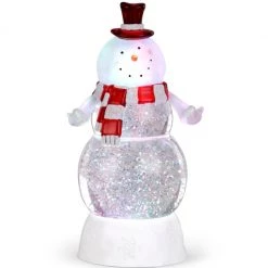 The Christmas Palace Table Tops 9" CHRISTMAS SNOWMAN SNOW GLOBE BATTERY OPERATED