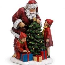 The Christmas Palace 15" SANTA & CHILDREN AROUND THE TREE Santas