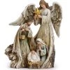 The Christmas Palace Nativity & Stables 10" ANGEL WITH HOLY FAMILY NATIVITY