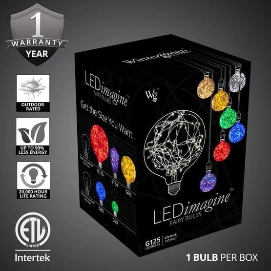 The Christmas Palace CHRISTMAS LIGHTS G125 COOL WHITE FAIRY LIGHT BULB 4 The Christmas Palace CHRISTMAS LIGHTS G125 COOL WHITE FAIRY LIGHT BULB