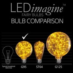 The Christmas Palace G95 GOLD LED FAIRY BULB