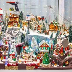 The Christmas Palace VILLAGE ACCESSORY LIT PEPPERMINT SNOWFLAKES Retired Dept. 56